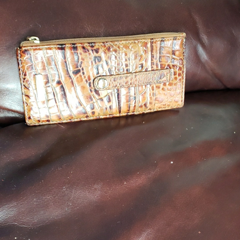 Brahmin Brown Croc-Embossed Key & Card Holder